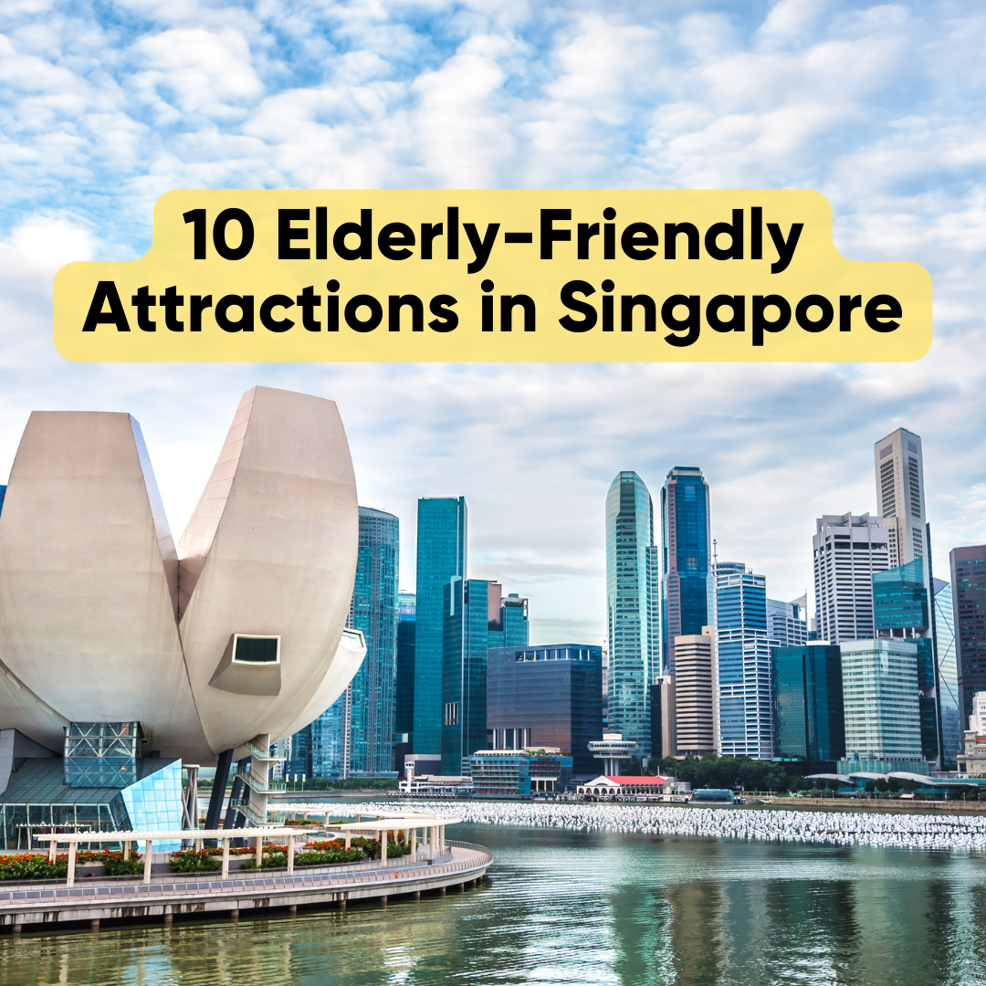 Elderly taking a walk around Gardens by the Bay in Singapore