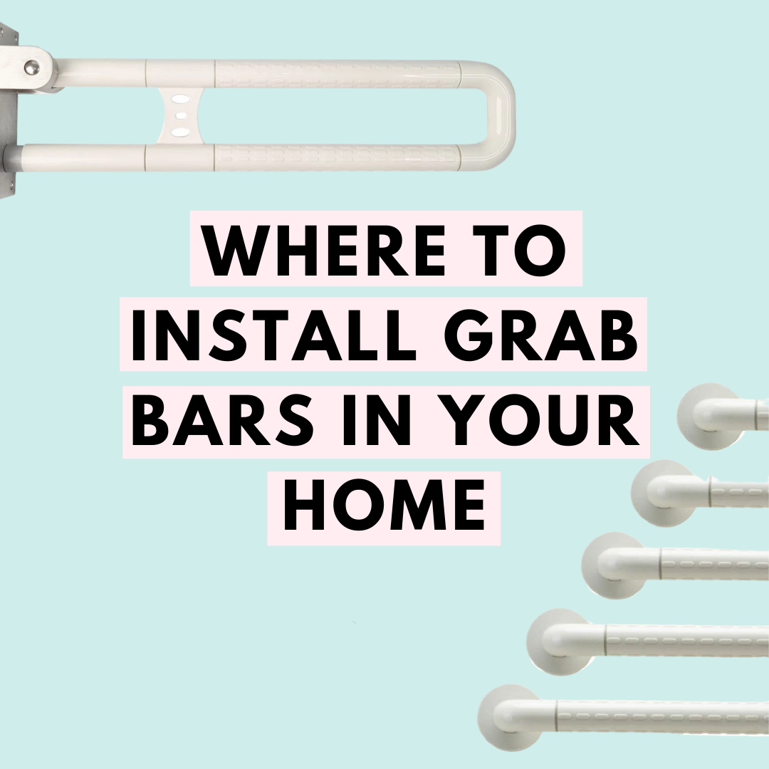 Different types of grab bars installed on a wall