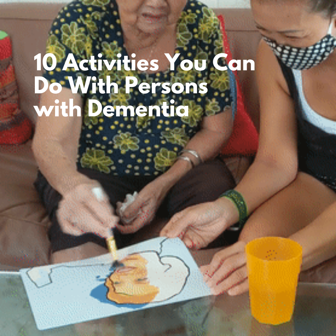 Senior playing ukelele to combat dementia
