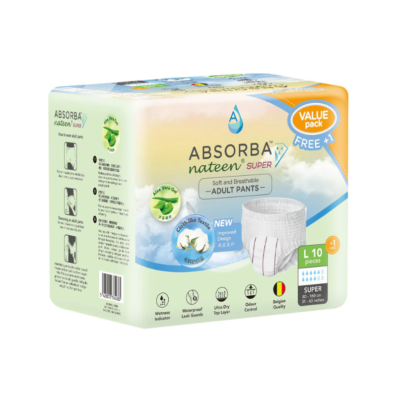 ABSORBA Nateen Super Pull-up Pants Medium - Bag (10+1 pieces)