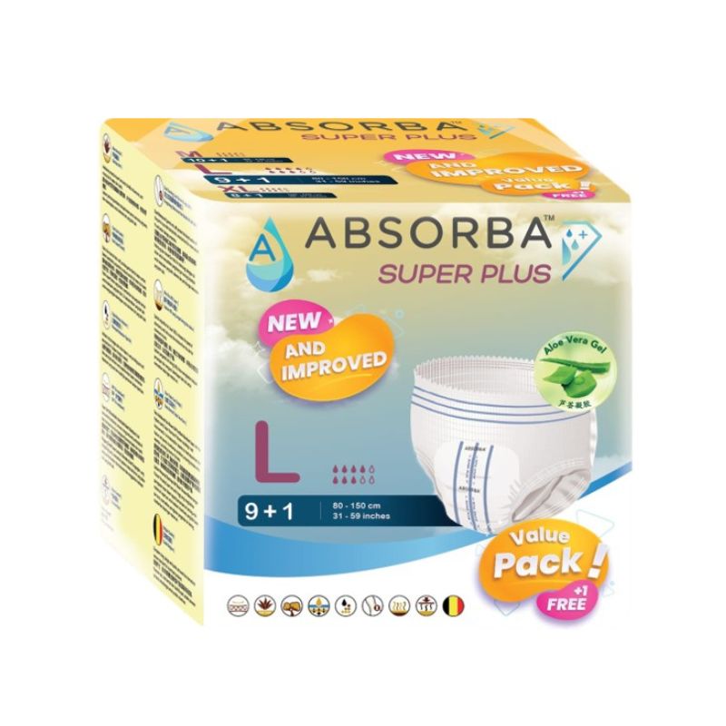 ABSORBA Nateen Super Pull-up Pants Large - Bag (10 pieces)