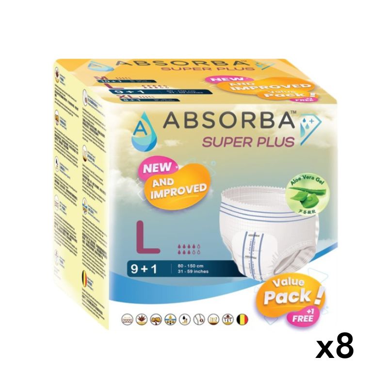 ABSORBA Nateen Super Pull-up Pants Large - Carton (80 pieces)