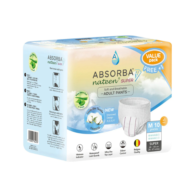 ABSORBA Nateen Super Pull-up Pants Medium - Bag (10+1 pieces)