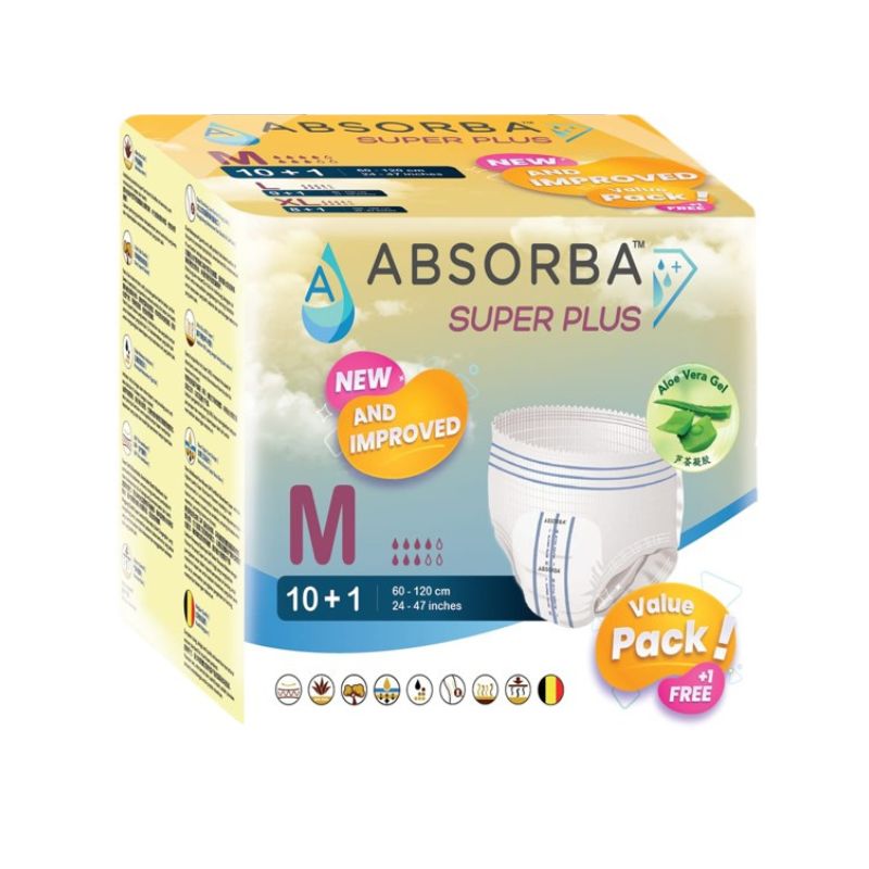 ABSORBA Nateen Super Pull-up Pants Medium - Bag (10+1 pieces)