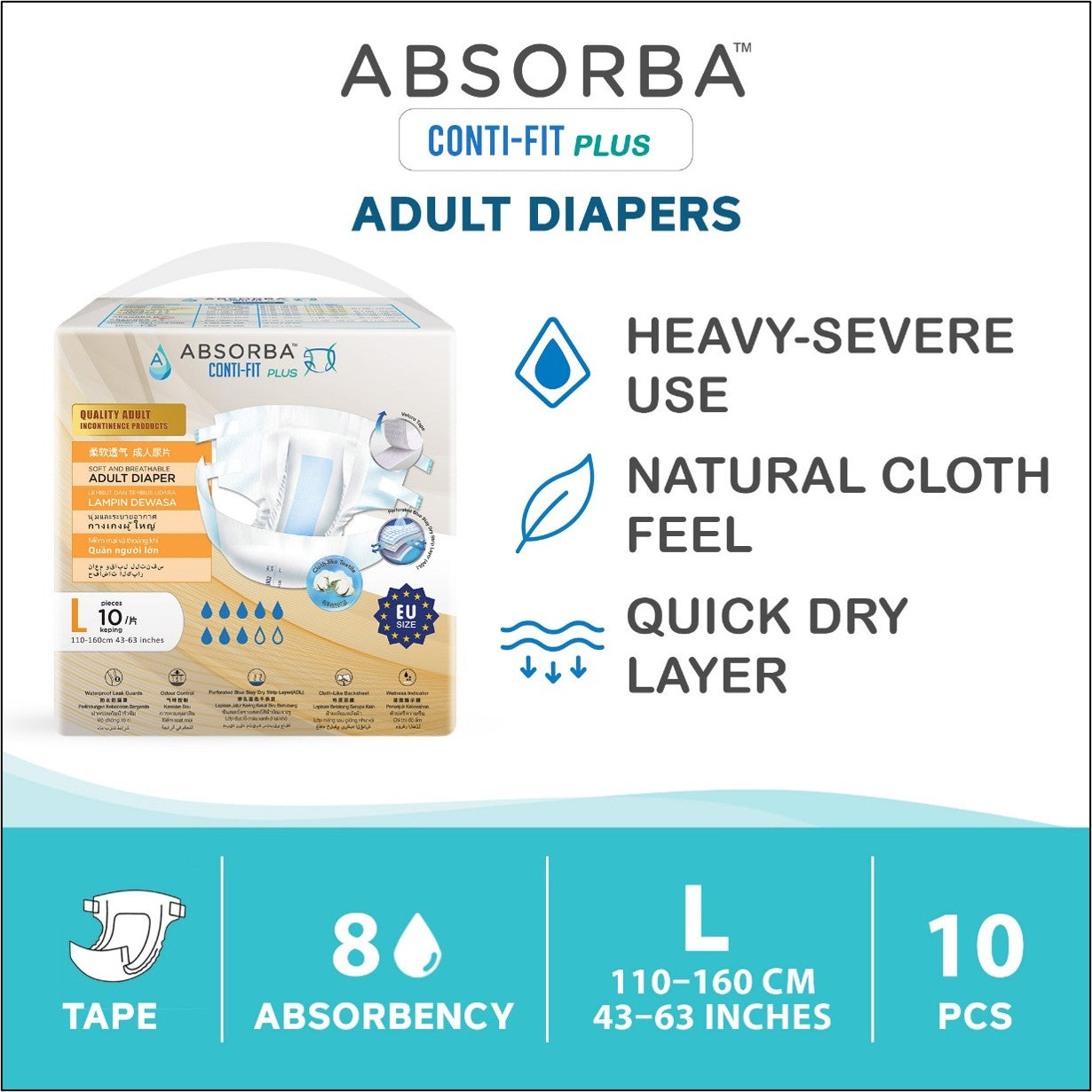 ABSORBA Plus Adult Diapers