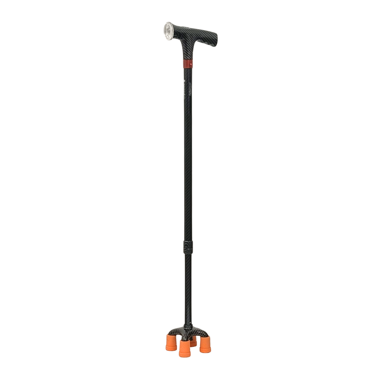 AgeGracefully Carbon Fiber Quad Cane Essential Handle with Manual Alarm / Mini Quad