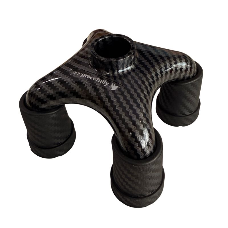AgeGracefully Carbon Quad Cane Accessories Mini Quad Base (Black)