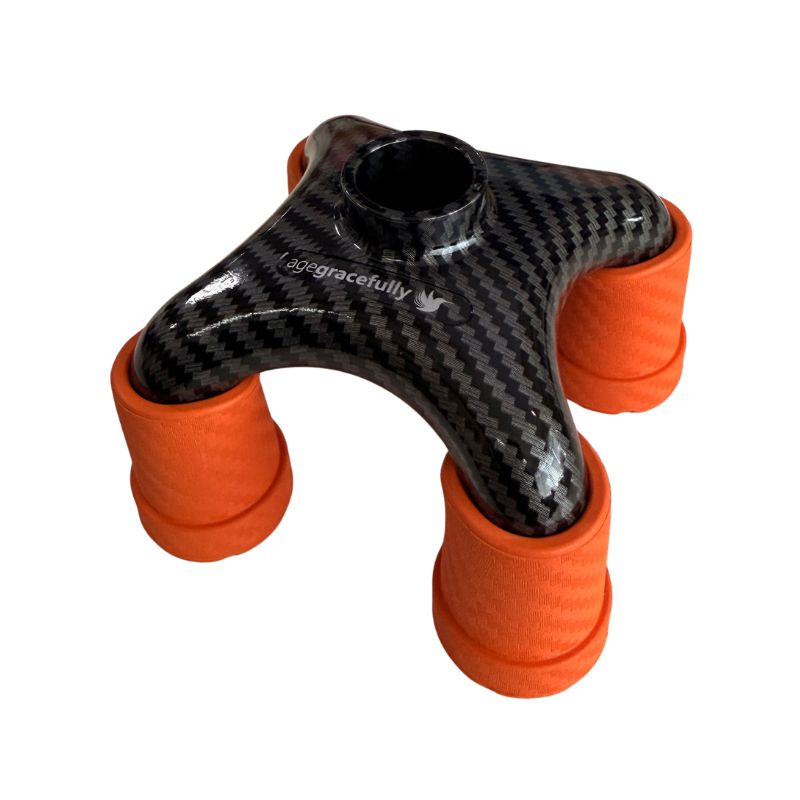 AgeGracefully Carbon Quad Cane Accessories Mini Quad Base (Orange)