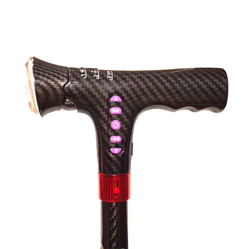 AgeGracefully CarbonBond Smart 2-in-1 Umbrella Walking Cane MP3 Auto Alarm Handle