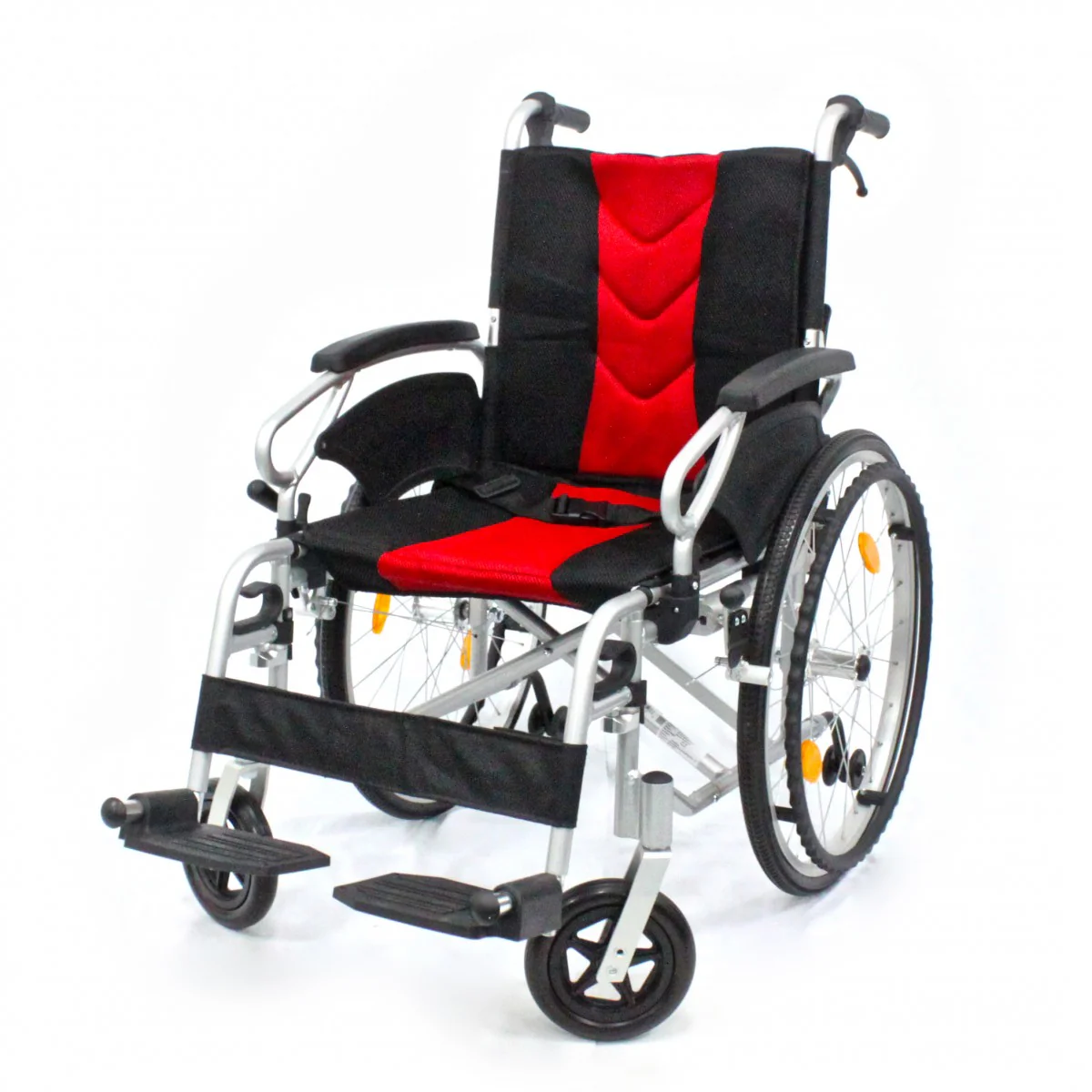 Aplus Lightweight Detachable Wheelchair 18" (Red) / Normal Footrests