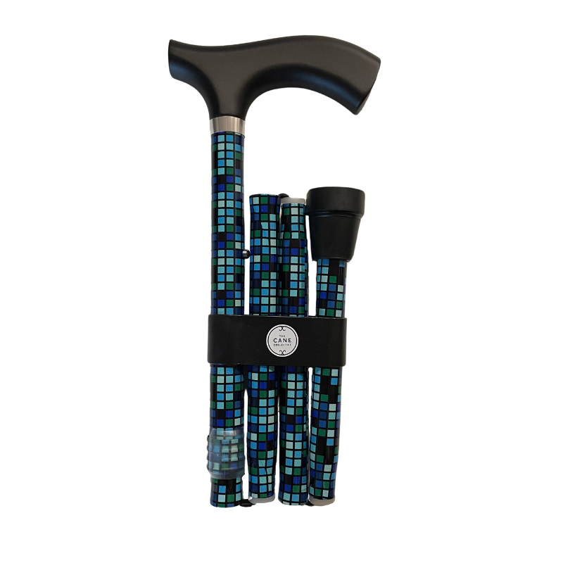 Blue Mosaic Cane by The Cane Collective Blue Mosaic Cane by The Cane Collective