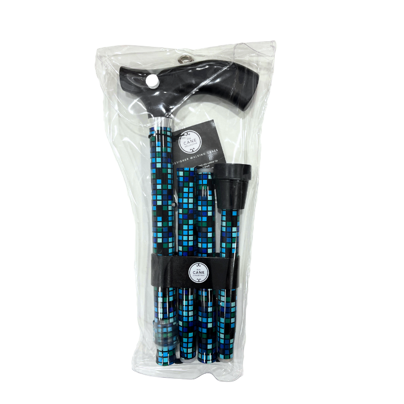 Blue Mosaic Cane by The Cane Collective Blue Mosaic Cane by The Cane Collective