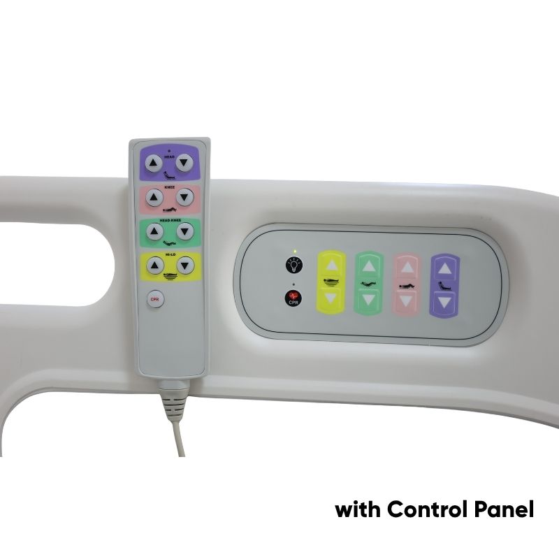 CarePlus Comfort Electric Hospital Bed with Quad Rails Standard Foam Mattress / Yes (+S$80)