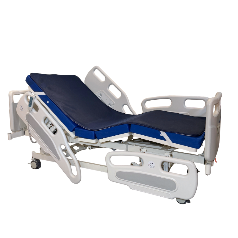 CarePlus Comfort Electric Hospital Bed with Quad Rails Standard Mattress + Treat Eezi Mattress Overlay (+$550) / No
