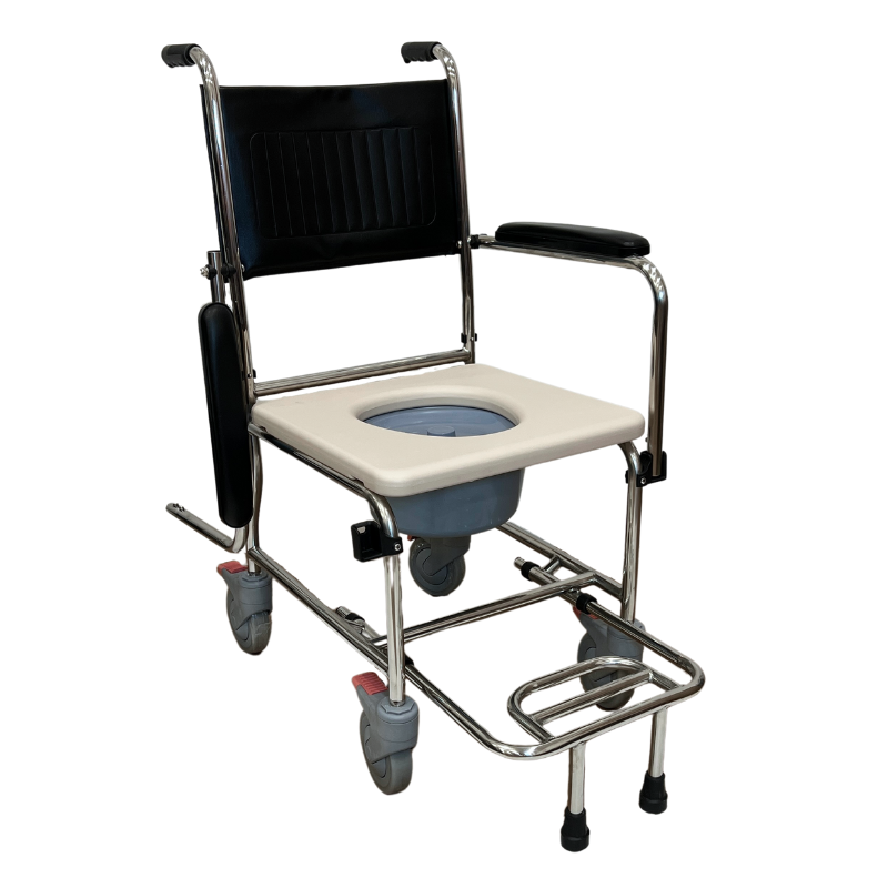 CarePlus Stainless Steel Detachable Commode with Anti-Tippers