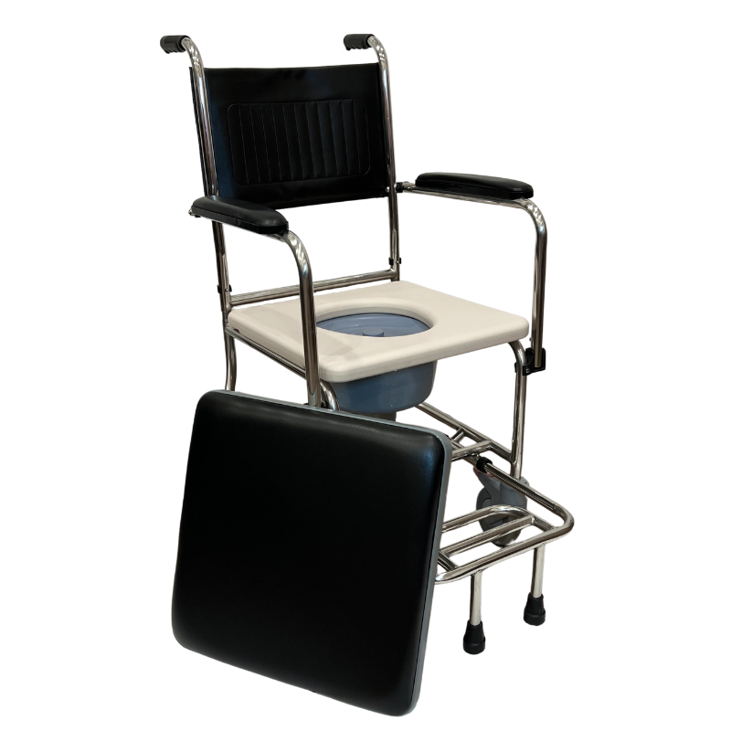 CarePlus Stainless Steel Detachable Commode with Anti-Tippers