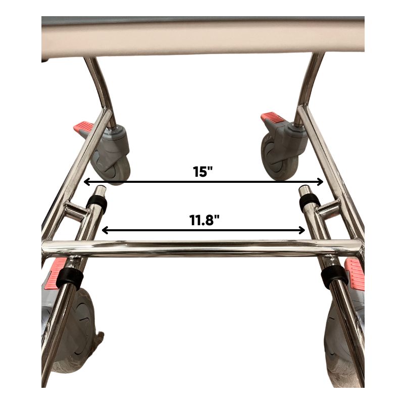 CarePlus Stainless Steel Detachable Commode with Anti-Tippers