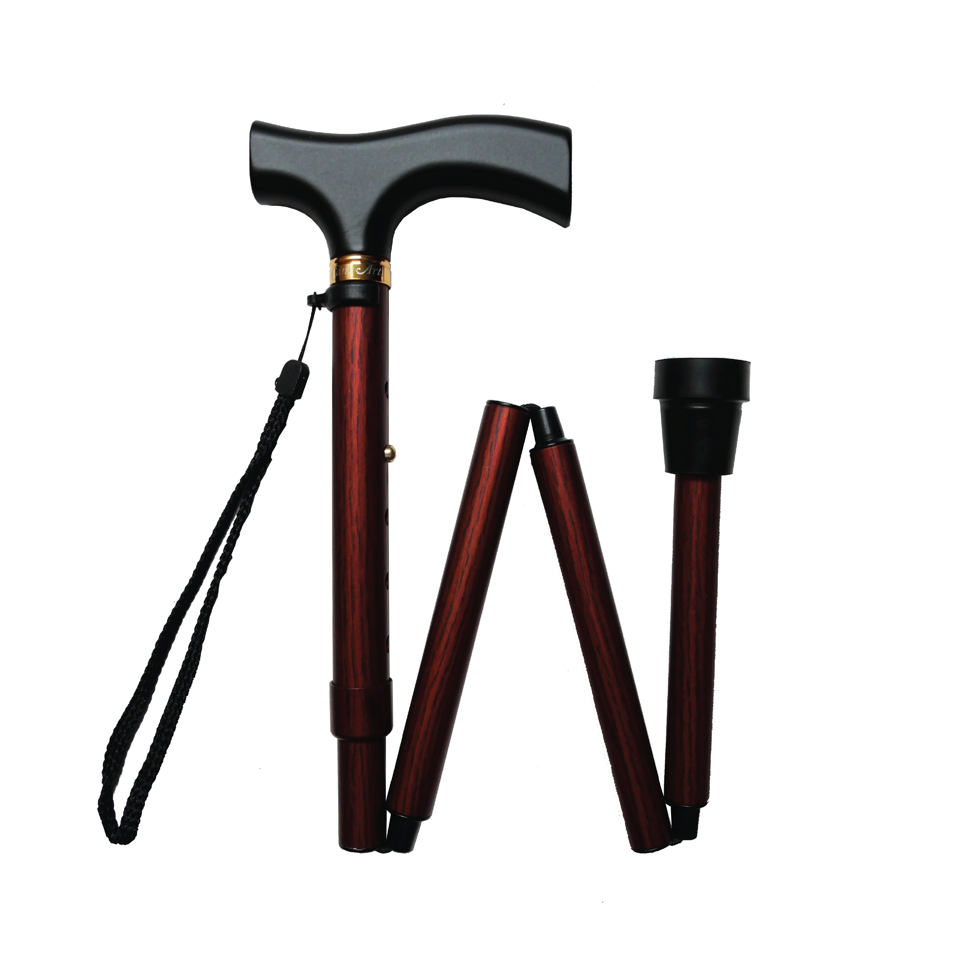 Deep Wood Adjustable & Foldable Luxe Walking Stick