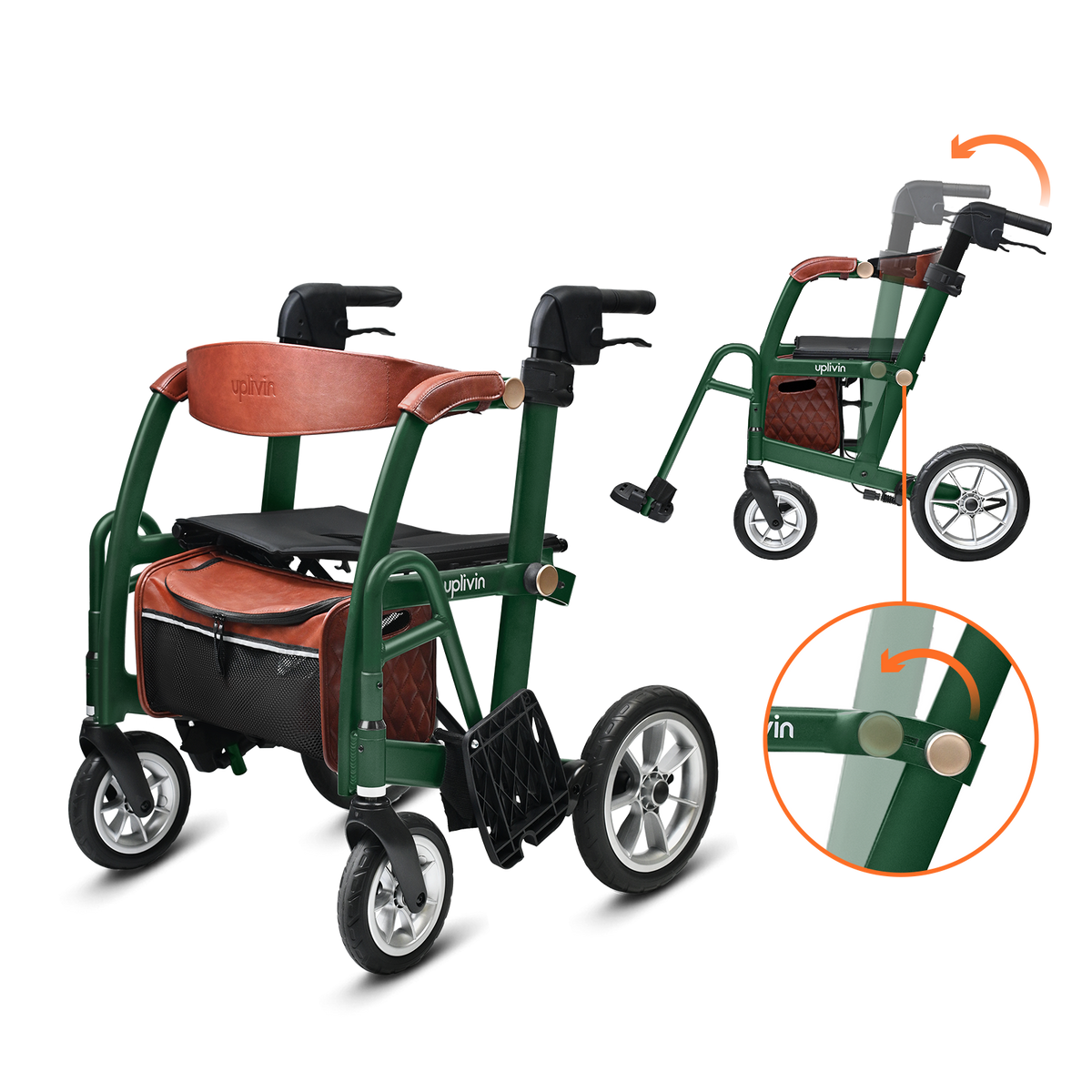 Glide 2-in-1 Rollator Pushchair British Racing Green / Standard