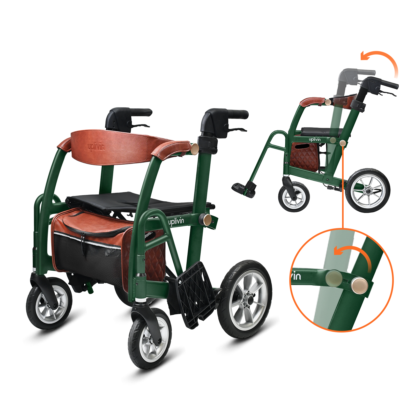 Glide 2-in-1 Rollator Pushchair British Racing Green / Standard