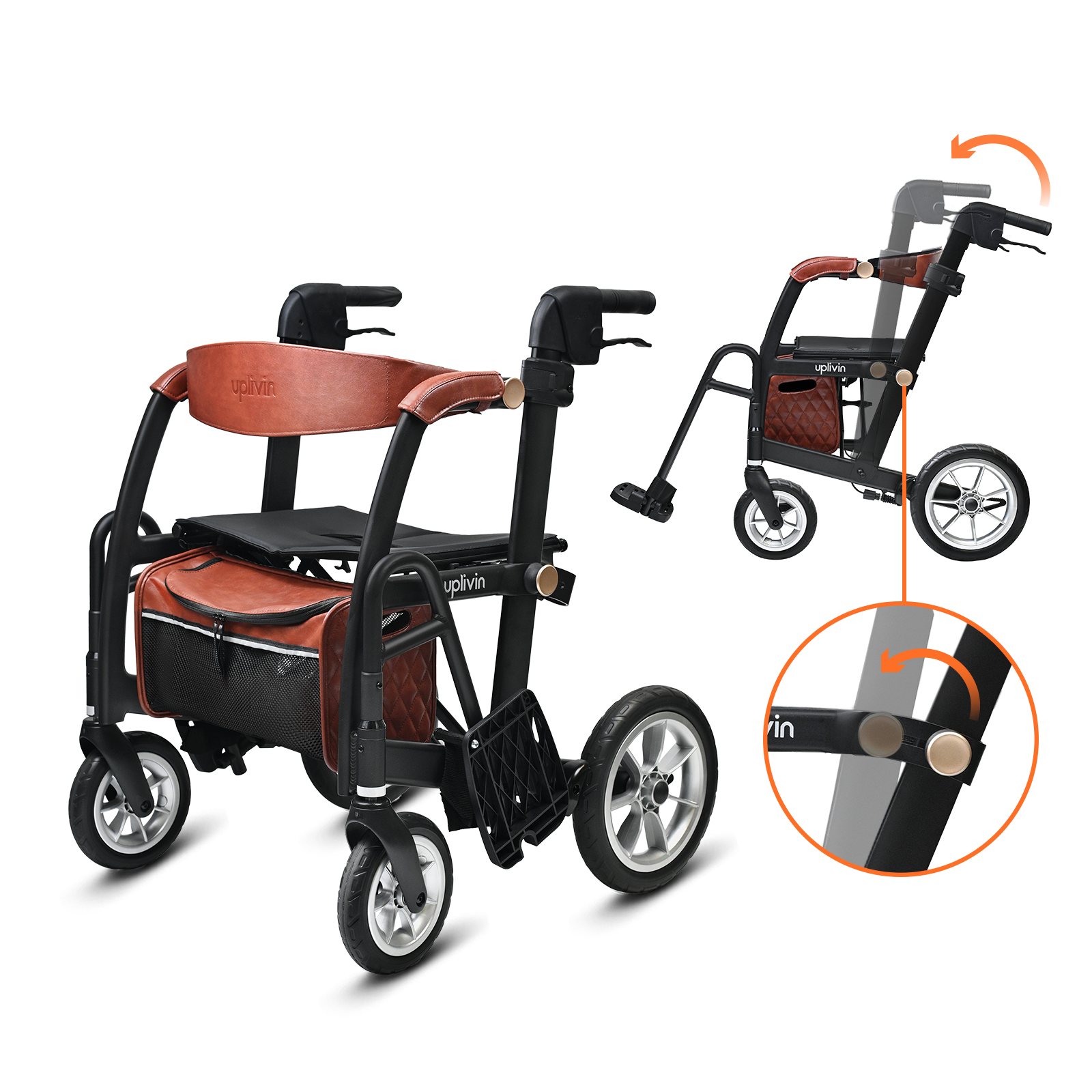 Glide 2-in-1 Rollator Pushchair Moon Black / Standard