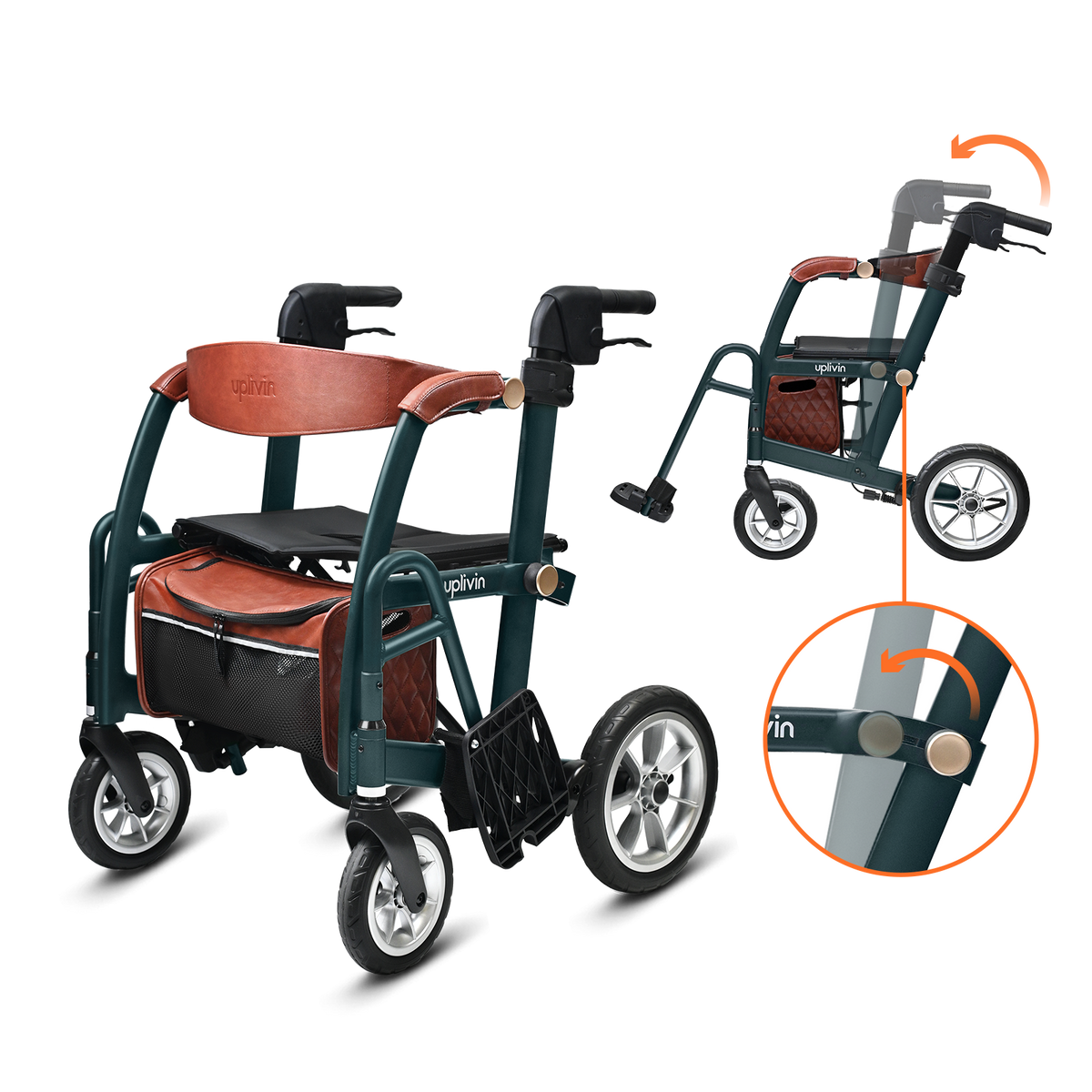 Glide 2-in-1 Rollator Pushchair Moss Blue / Standard