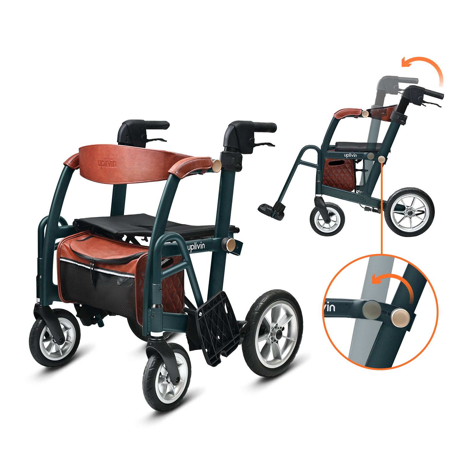 Glide 2-in-1 Rollator Pushchair Moss Blue / Standard