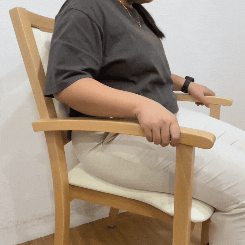 HappyHome Classic Geriatric Chair Beige (PU Leather) / None / None