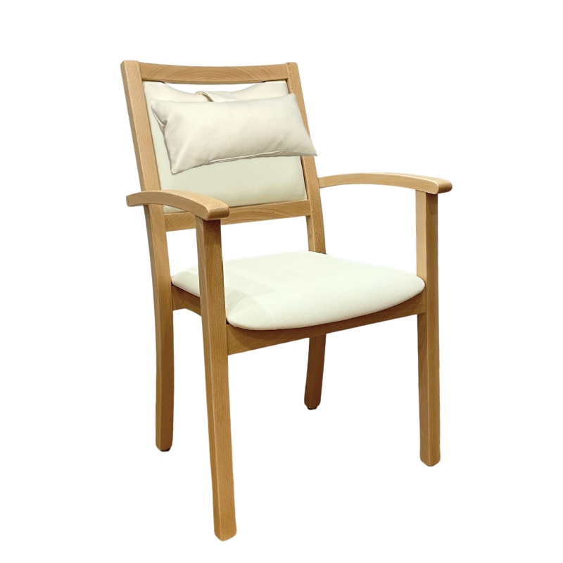 HappyHome Classic Geriatric Chair Beige (PU Leather) / Back Cushion (+$65) / None