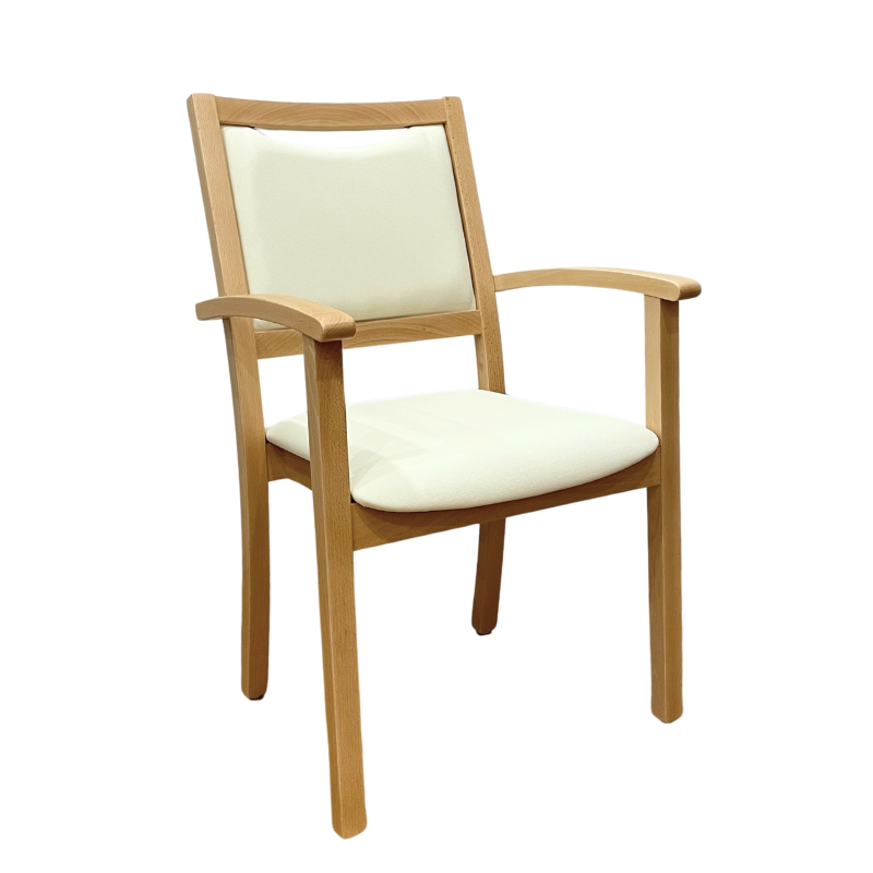 HappyHome Classic Geriatric Chair Beige (PU Leather) / None / None