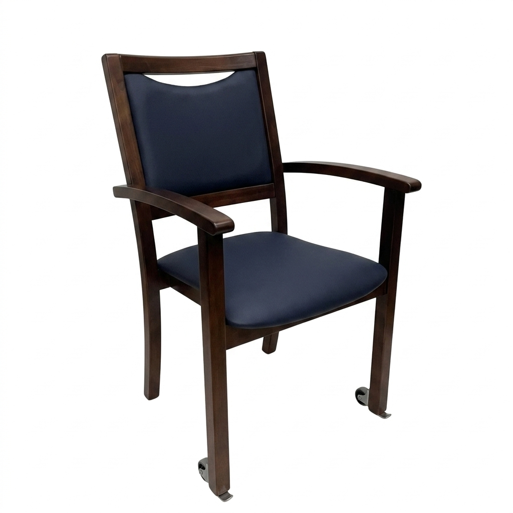 HappyHome Classic Geriatric Chair Blue (PU Leather) / Back Cushion (+$65) / Front Wheels (+$70)
