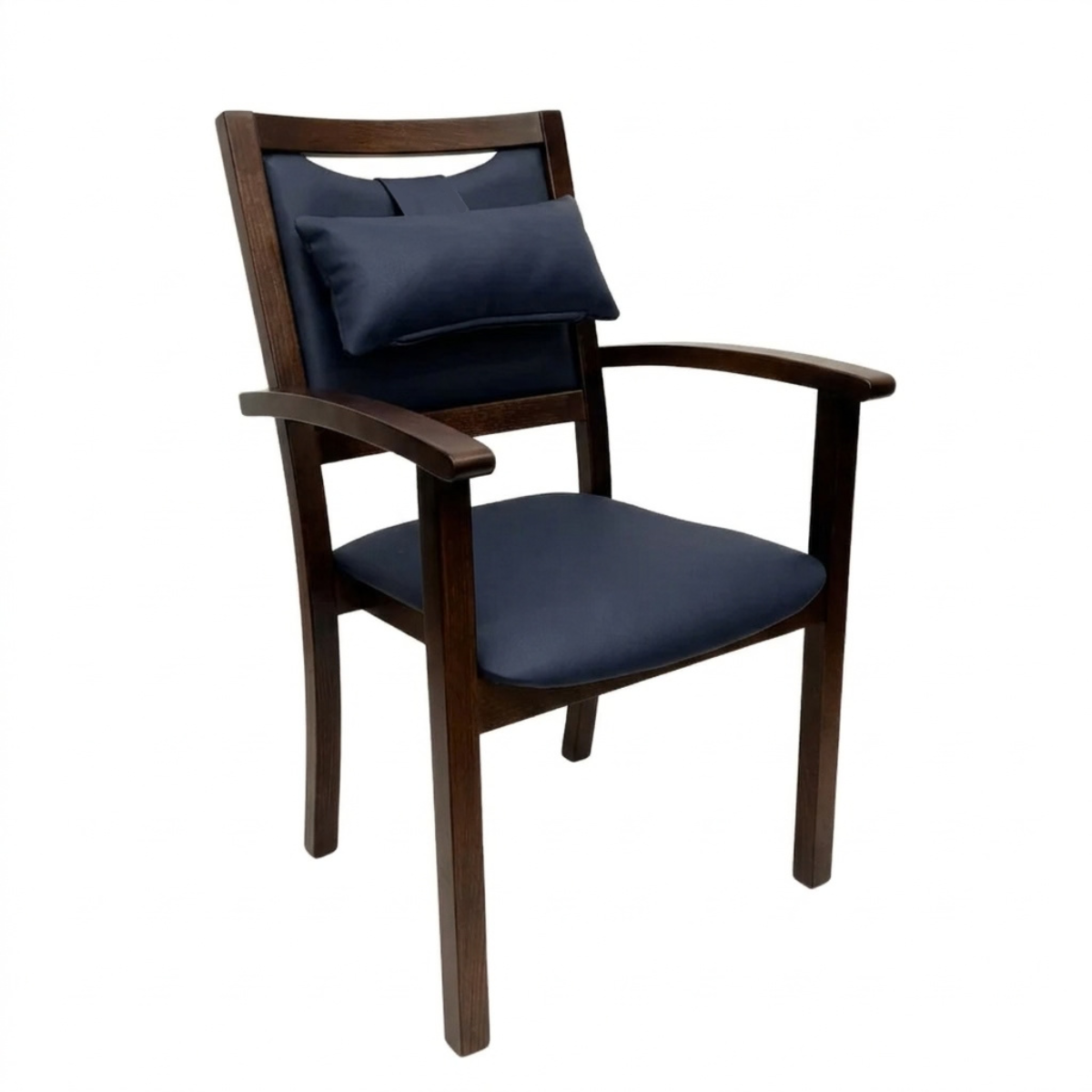HappyHome Classic Geriatric Chair Blue (PU Leather) / Back Cushion (+$65) / None