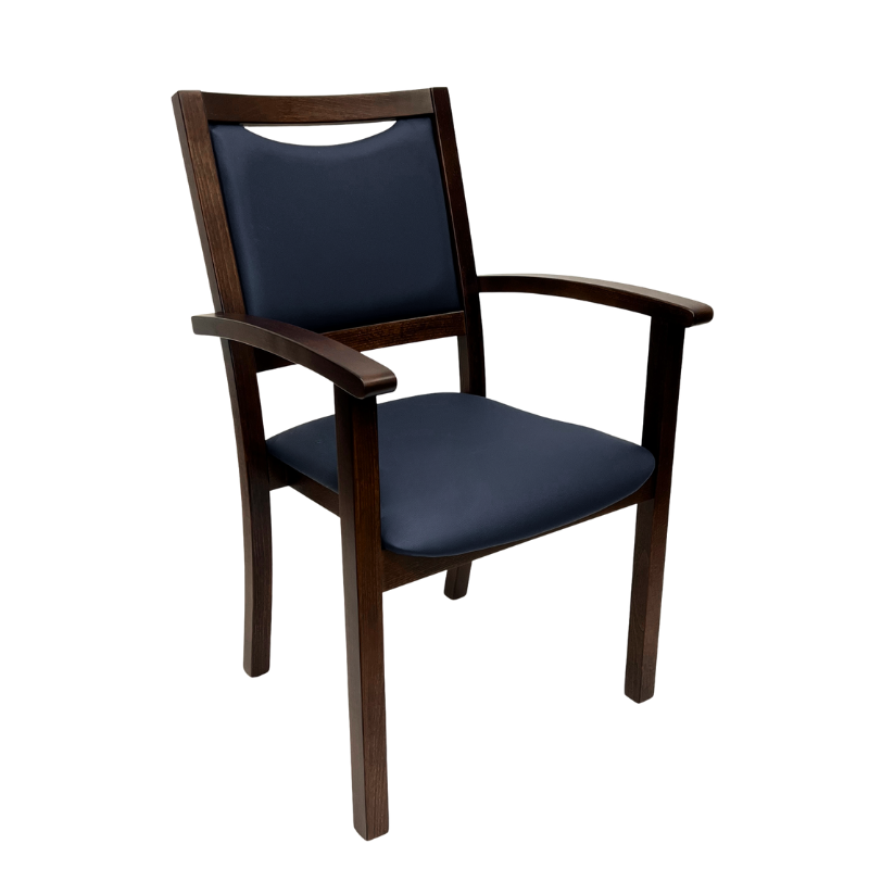 HappyHome Classic Geriatric Chair Blue (PU Leather) / None / None