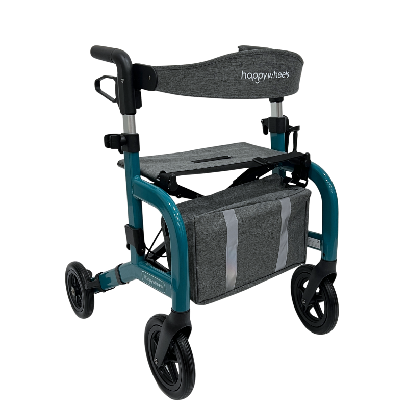 HappyWheels Lightweight Travel Rollator Teal