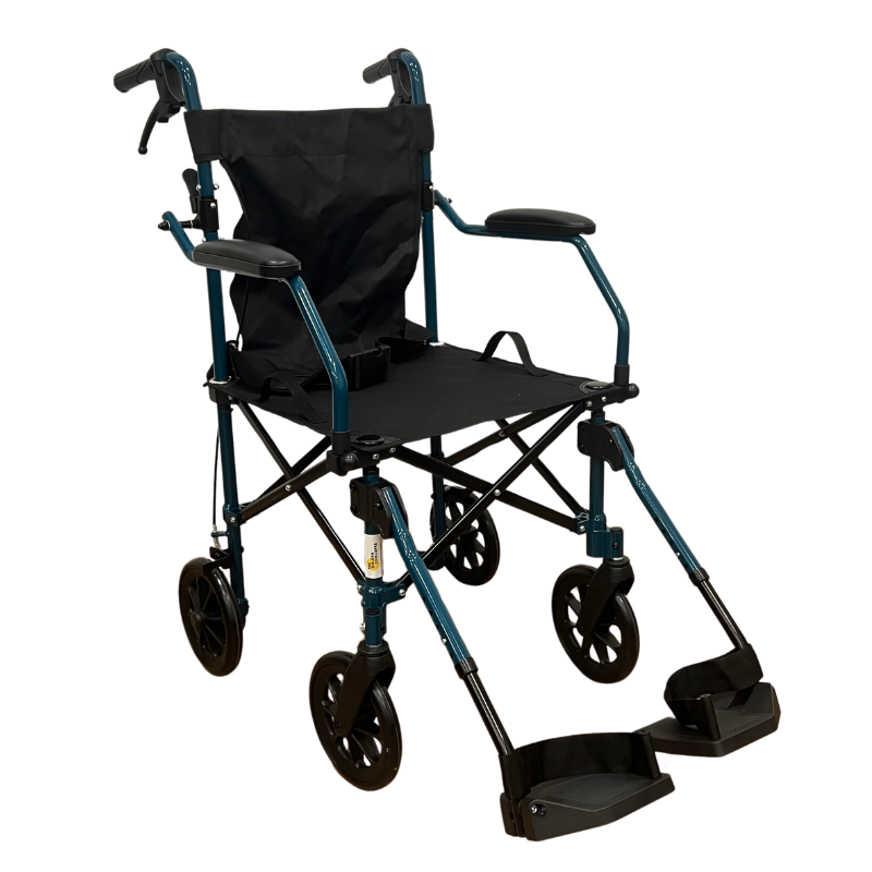 HappyWheels Travel Chair Portable Pushchair Teal (with Attendant Brakes)