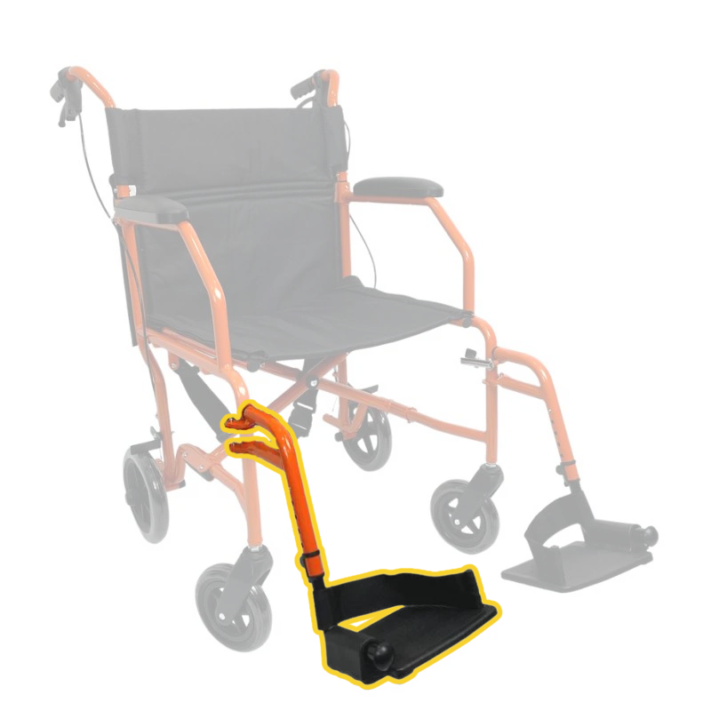 HappyWheels Ultra Chair Spare Parts Right Footrest (Orange)