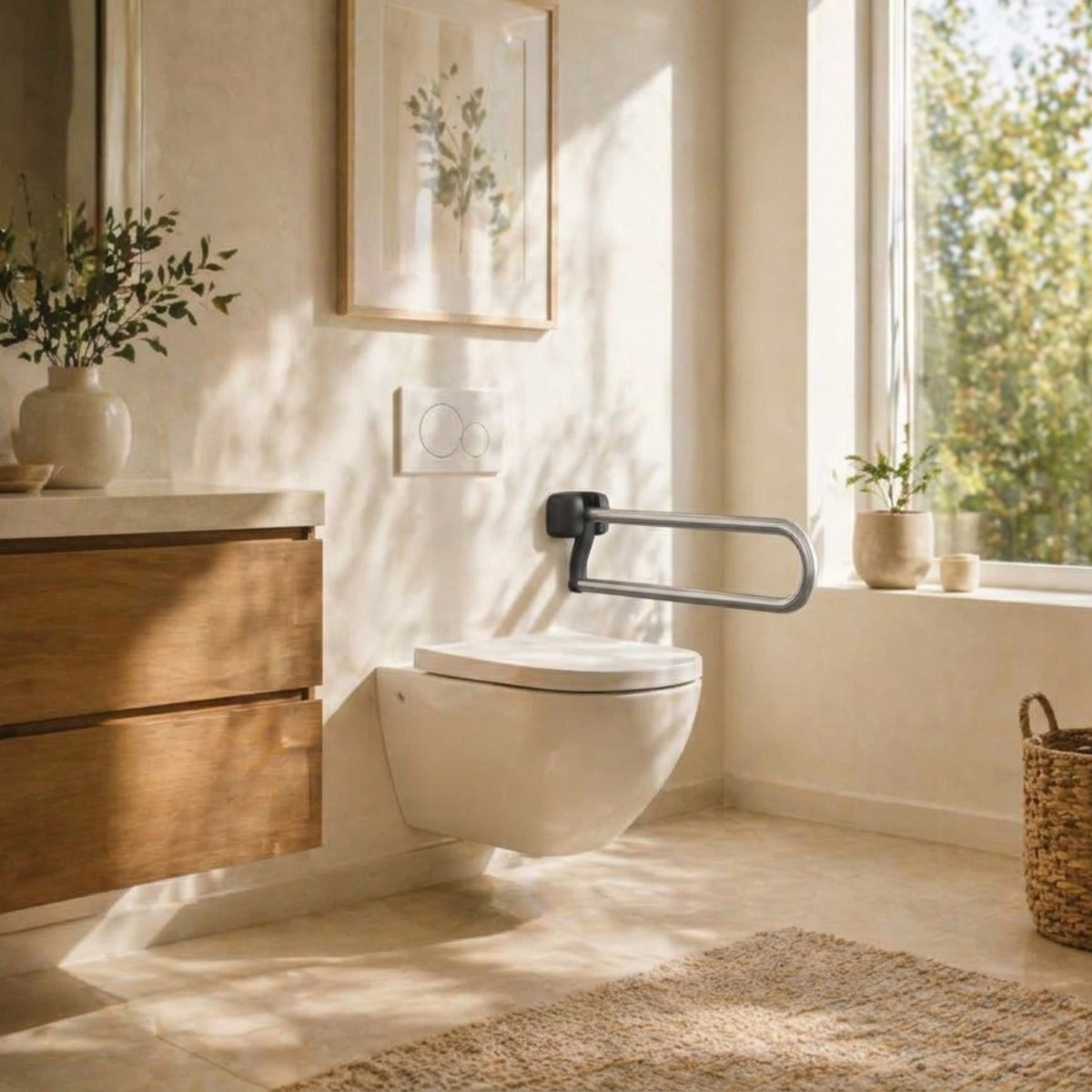 King Brushed Stainless Steel Folding Grab Bar