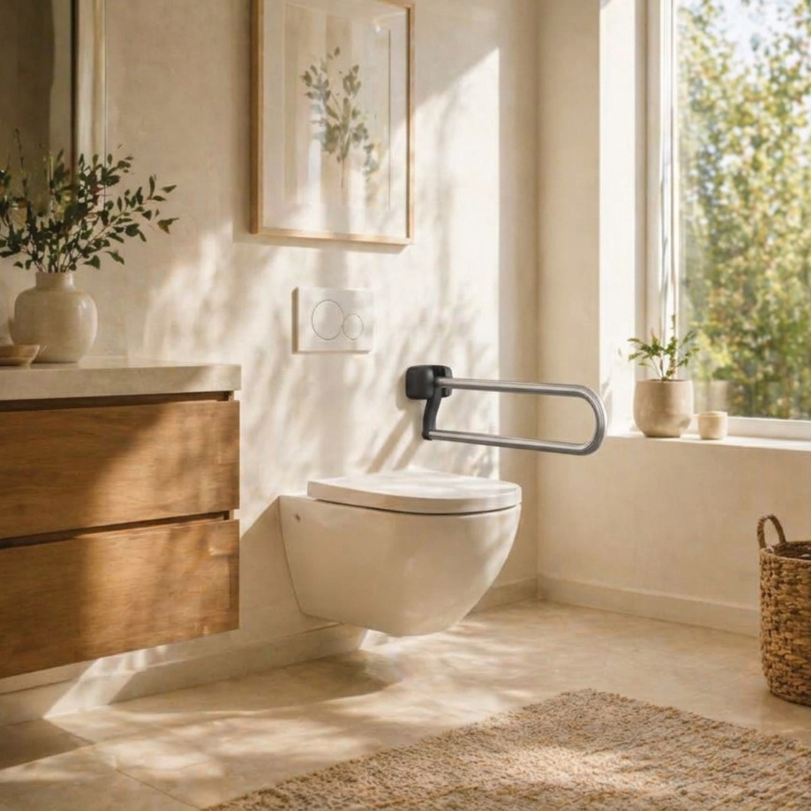 King Brushed Stainless Steel Folding Grab Bar