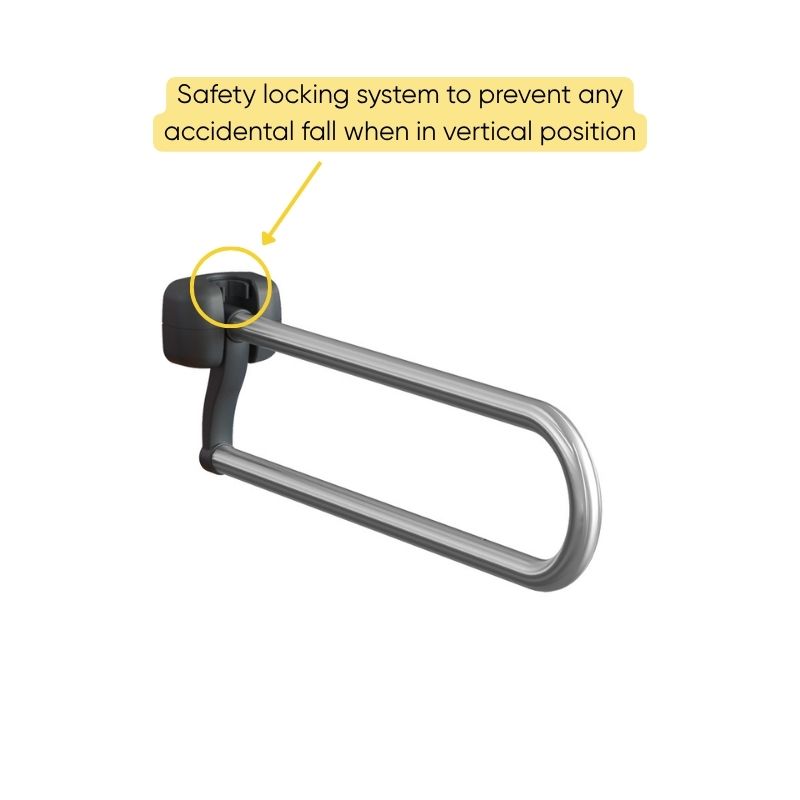 King Brushed Stainless Steel Folding Grab Bar