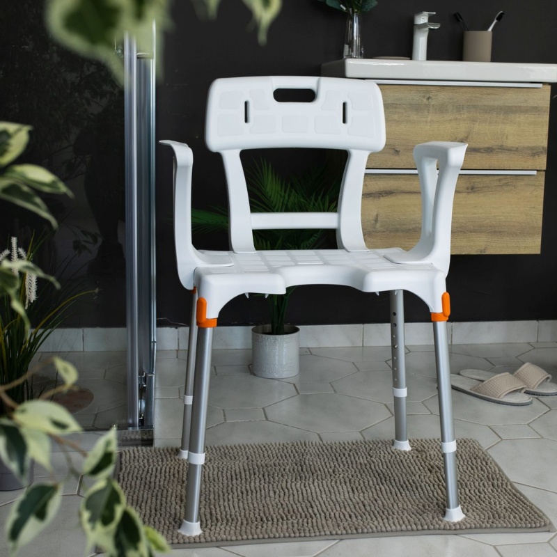 KING Shower Chair with Backrest & Armrests