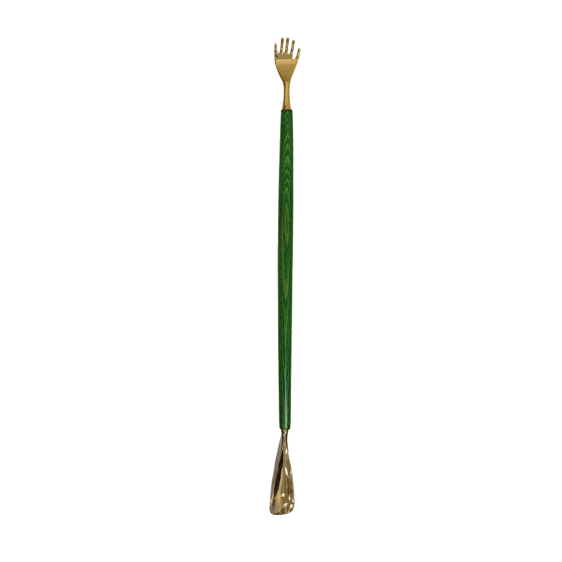 Luxury Ash Wood Long Shoehorn (As-Is) Green