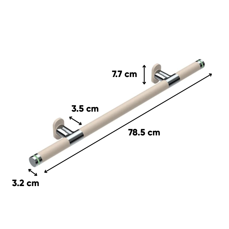 Non-Slip Silicone Grab Bar with Glow Rings (80 cm)