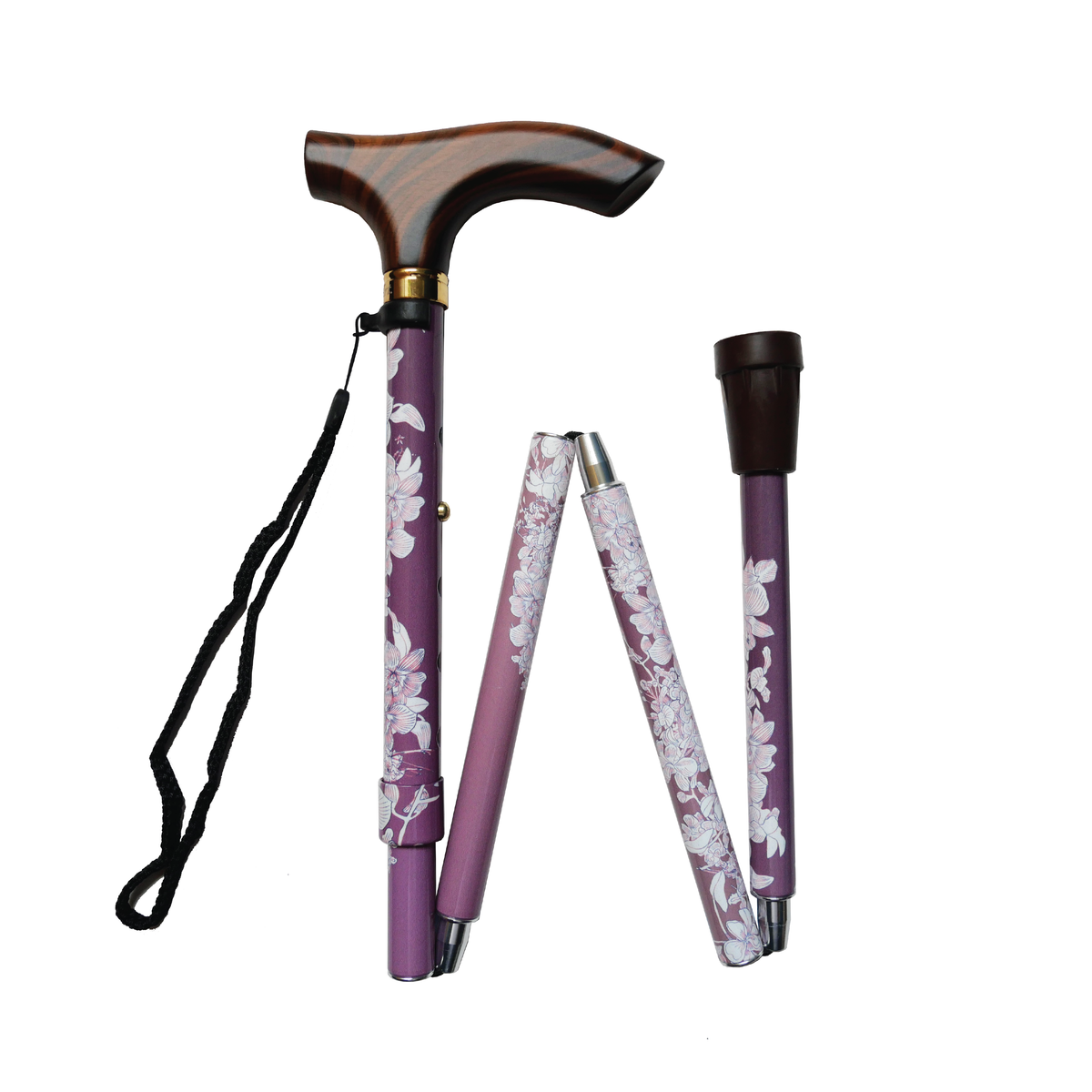 Orchid Adjustable &amp; Foldable Luxe Walking Stick Default
