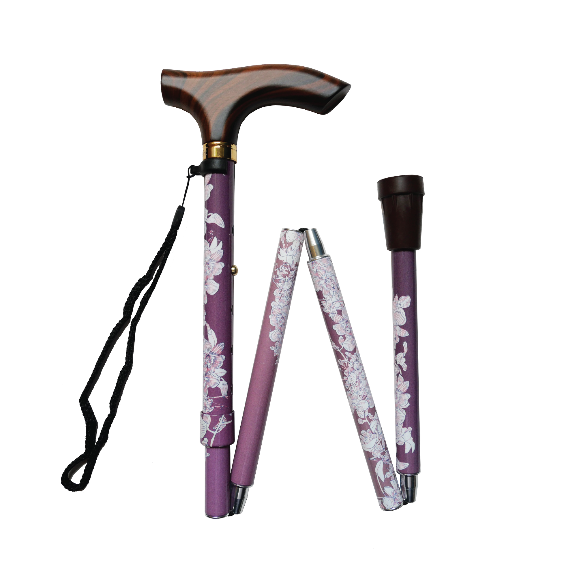 Orchid Adjustable & Foldable Luxe Walking Stick Default