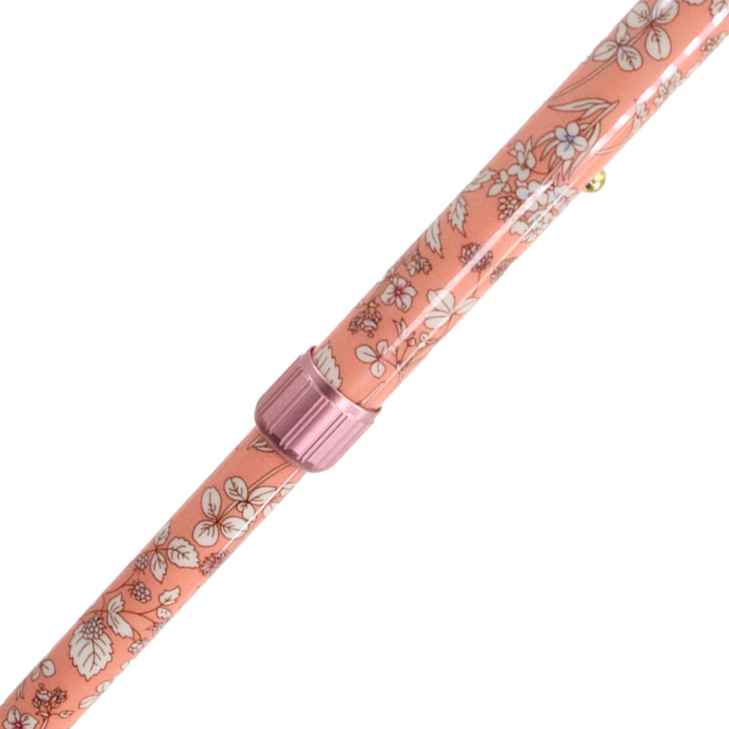 Pink Floral Petite Adjustable Derby Cane