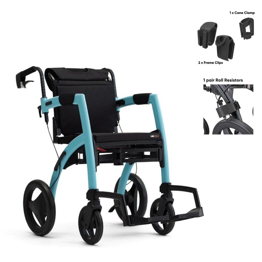 Rollz Motion 2-in-1 Rollator Pushchair Island Blue / Yes (+$240) / No