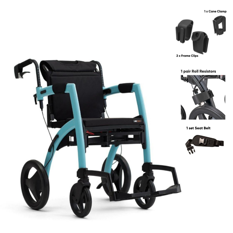 Rollz Motion 2-in-1 Rollator Pushchair Island Blue / Yes (+$240) / Yes ($60)