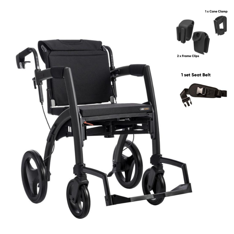 Rollz Motion 2-in-1 Rollator Pushchair Matt Black / No / Yes ($60)