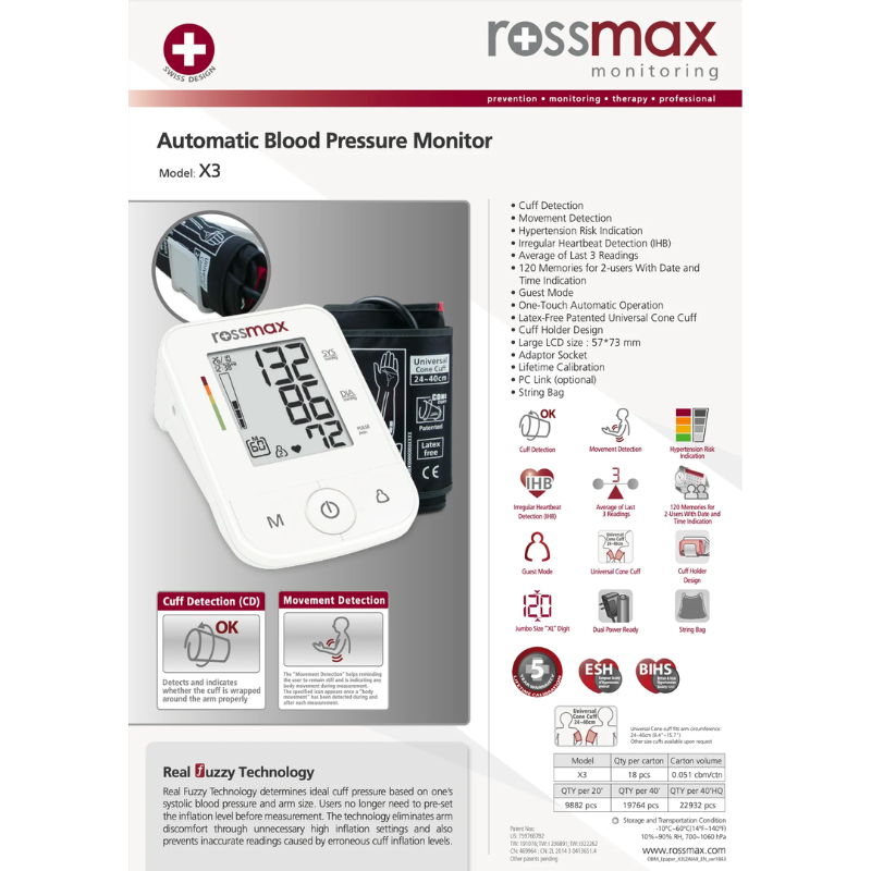 Rossmax Automatic Blood Pressure Monitor X3