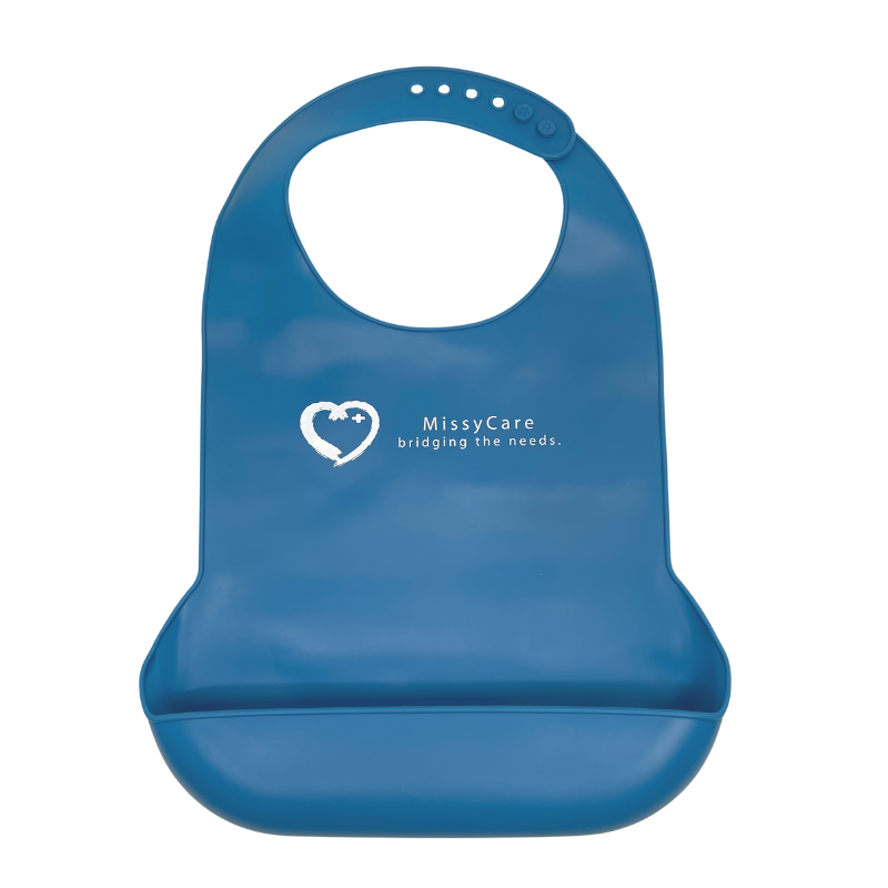 Silicone Reusable Adult Bibs Blue